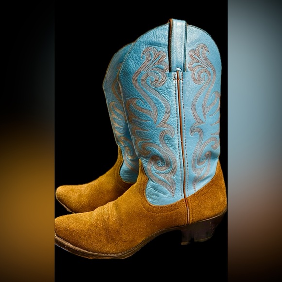 Durango Shoes - Gorgeous DURANGO RD5102 Turquoise Leather & Brown Suede Western Cowboy Boots 8